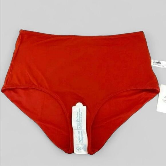 Andie Swim Wide Band High Waisted Bikini Bottom in Chili Pepper Size XS NWT - Picture 6 of 11